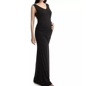 Kimi & Kai Black Maternity Jane Lace Back Maxi Dress XL
